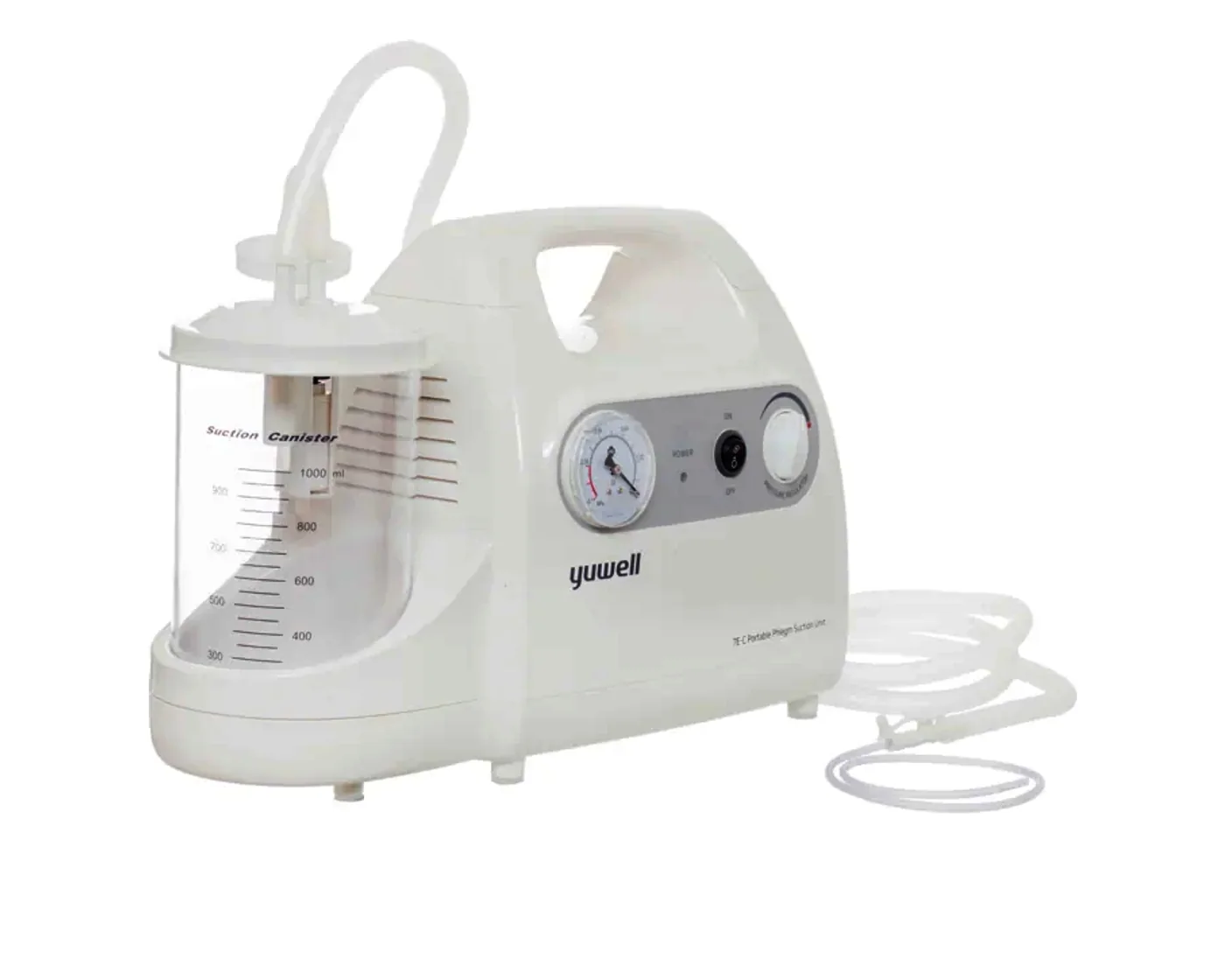 Aspirador de flemas Yuwell 7E-C, ángulo 1 de 4: con su manguera